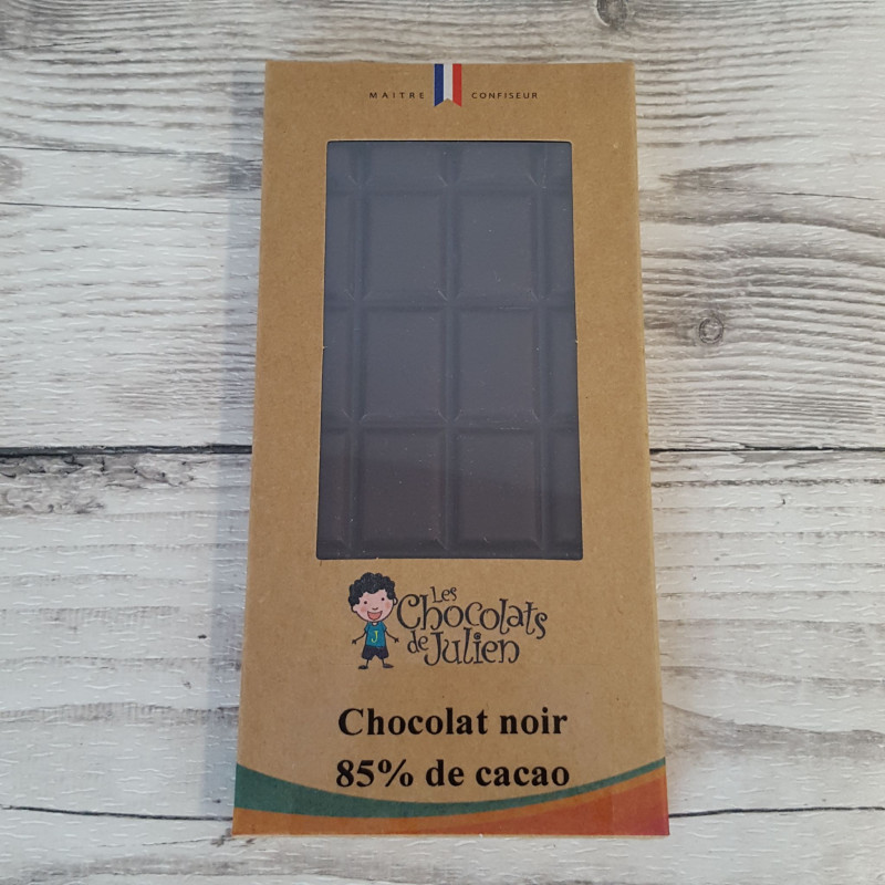 Tablette de chocolat noir (85% de cacao minimum).
